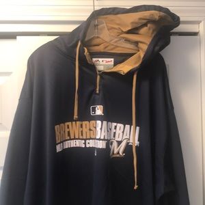 Authentic Majestic Milwaukee Brewers Hoodie 3XL